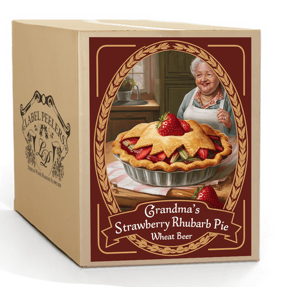 Label Peelers Grandma's Strawberry Rhubarb Pie Wheat Beer Kit