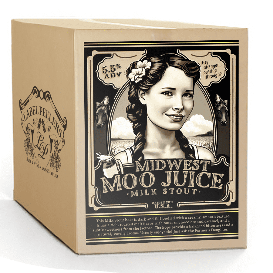 Label Peelers Midwest Moo Juice Milk Stout Beer Kit