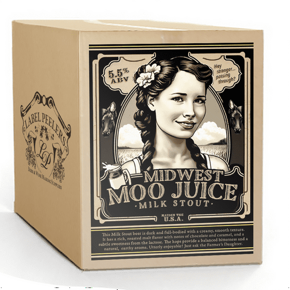 Label Peelers Midwest Moo Juice Milk Stout Beer Kit