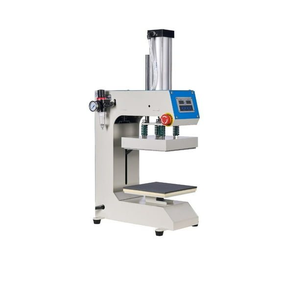 Label Pneumatic Heat Press Machine, 8" x 8" Heat Plate, Blue + Grey