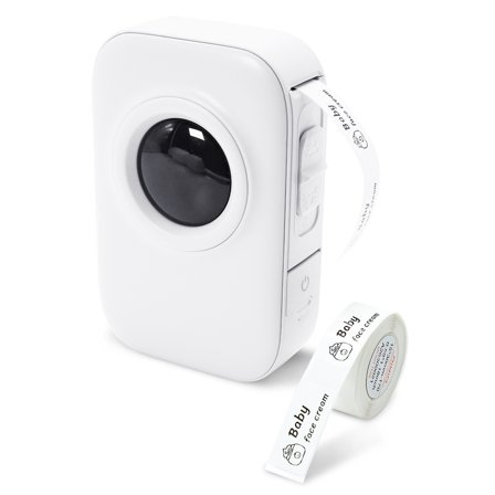 Label Printer Pocket Smartphone Label Maker BT Wireless Thermal Printing 203DPI Support 15mm Width Adhesive Tag DIY Date Journal Study Sticker Compatible with Android iOS for Home Office