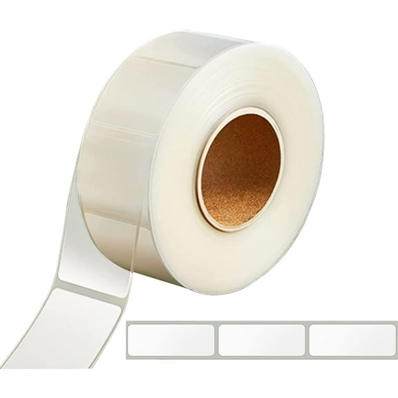Label Protector Clear Labels, 1 Roll Total 500 Pcs Clear Label Cover Stickers Clear Wafer Package Seals Rectangle Vinyl Label Protectors for Library Books Mailing, Transparent