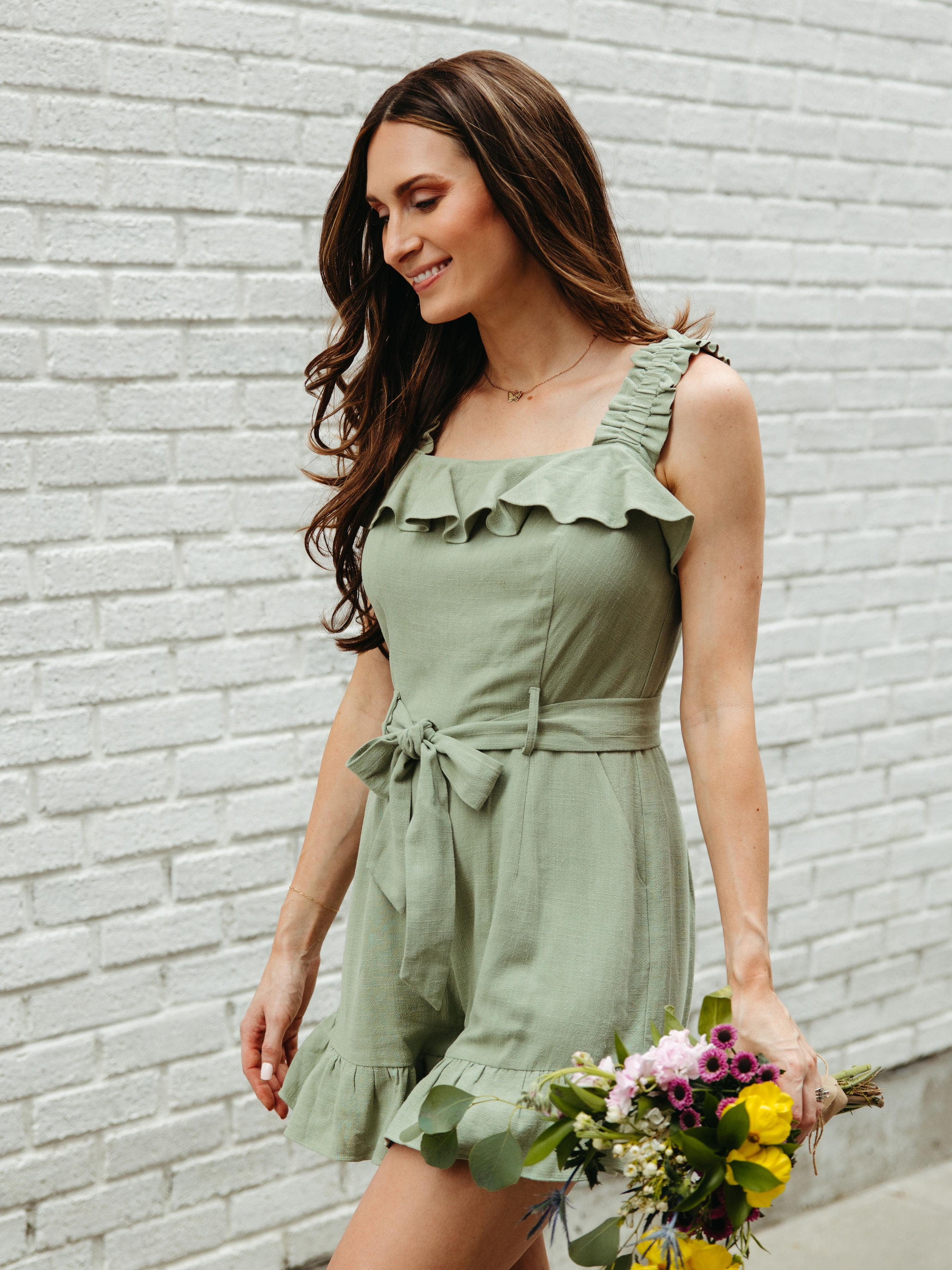 Label Rail x CheapChicFinds Women's Sleeveless Ruffle Romper