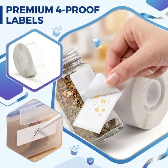 Label Roll Self-Adhesive Thermal Label Stickers 0.55 x 1.57 Inch 160 Count Waterproof Oilproof Scratchproof for Barcode Mailing Organization Home Office Shop #754 White