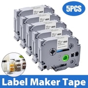 Label Tape, TSV 5 Pcs Compatible Label Tape Replacement, Fits for Brother P-Touch TZe-231 TZe Tape, 12mm 0.47 Laminated White TZ Label Maker Tape, Compatible with Brother PT-H110 PT-D210 PT-D200