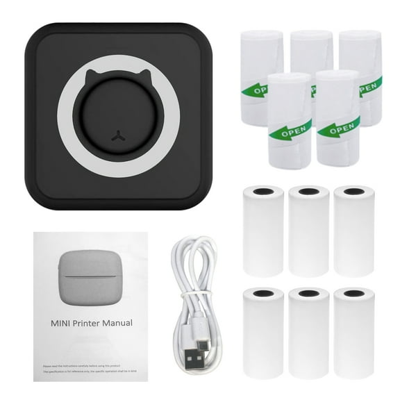Label printer,And 5 Paper Support Bt With Rolls And 5 Printer Support Bt Printer Sticker Maker Thermal Printer Receipt Printer Paper Rolls All-in-one With 6 Thermal Inkless Pocket Printer