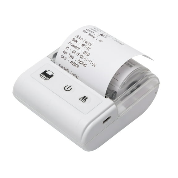 Label printer,Paper Compatible With Printer Speed With 2 Inches 57mm 1 Roll Paper Usb Ios Android Windows With 1 Roll Portable Thermal Receipt Windows Restaurant Sales Retail Wyan Huiop White
