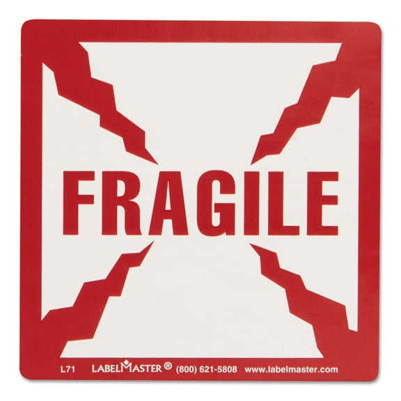 LabelMaster Shipping and Handling Self-Adhesive Label, 5 1/4 x 4 1/2, FRAGILE, 500/Roll -LMTL71