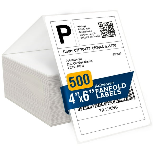 LabelMe 4x6 Thermal Labels - 4x6 Labels, Shipping Labels, 4x6 Fanfold Label Paper- Thermal Printer Labels for USPS, FedEx, UPS 500 Labels
