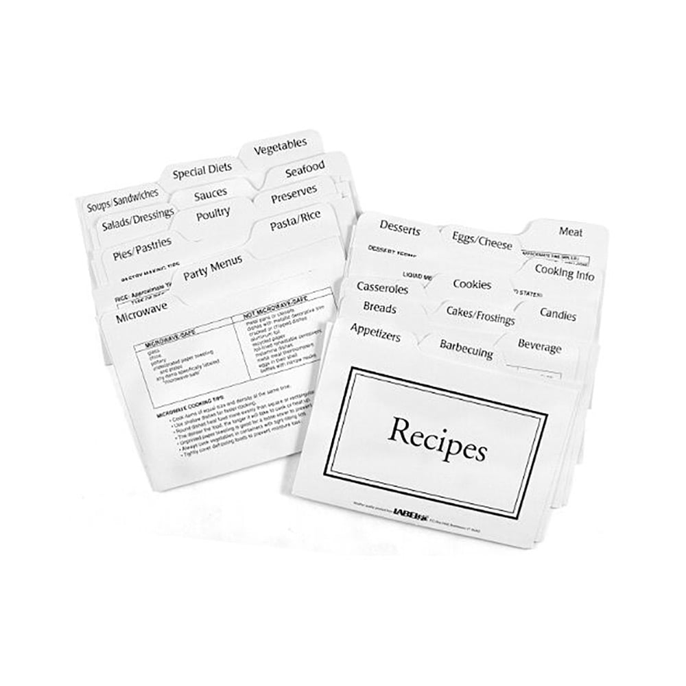 Weatherbee Recipe Card Dividers, Pack 24 - 3 x 5 Inches