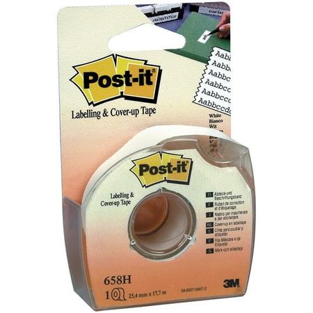 Post-it Removable Labeling and Cover-Up Tape, 1 Inch x 58-1/3 Feet, White
