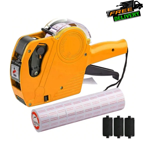 Labeling Machine 8 Digit Price Tag Gun With Sticker Labels & Ink Refill For Shop