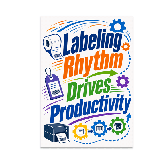 Labeling Rhythm Drives Productivity - Office Decor - 13x19 Poster Print