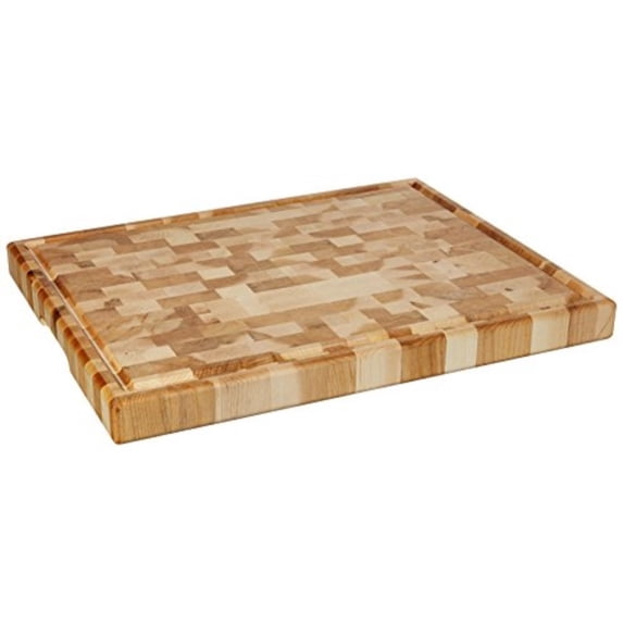 Labell Boards L14186 Canadian End Grain Butcher Block with Groove, 14x18x1.5, Maple