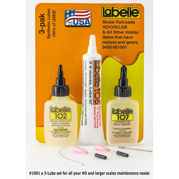 Labelle 1001 3-Pack (102, 106, 107) Synthetic Oil Lube Kit - Plastic Compatible
