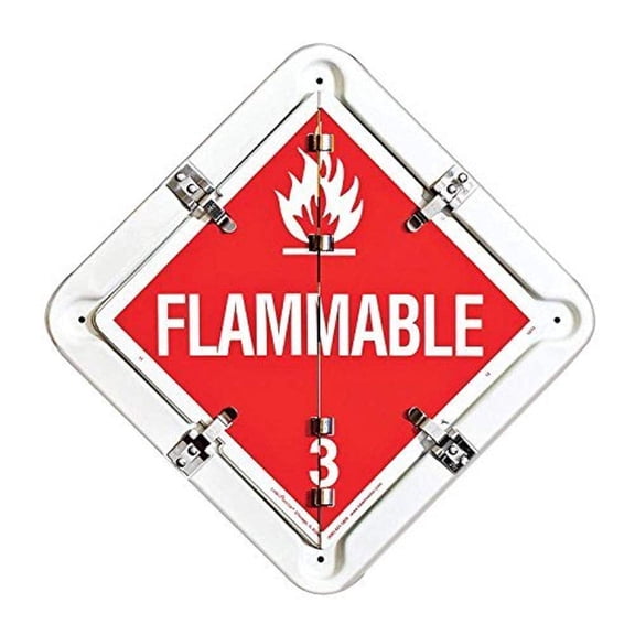 Labelmaster 81-8WFO 8 Legend Hazmat Flip Placard System for Trailers, White Frame CA1