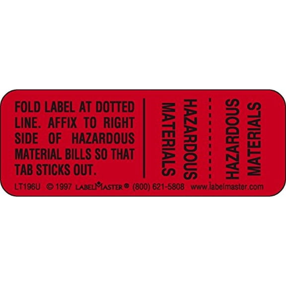 Labelmaster LT196U Hazmat Shipping Paper Tab (Pack of 500) CA3