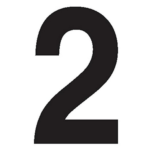 Labelmaster NUMBER2R"Number 2" Labels, 3 1/2", Clear Vinyl (Pack of 50)