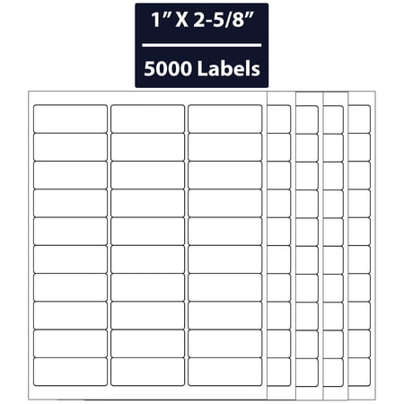 Labels 1" X 2-5/8" Shipping Address FBA Labels for Laser and Inkjet Printers 5,000 Labels