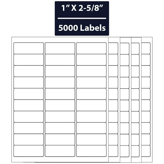 Labels 1" X 2-5/8" Shipping Address FBA Labels for Laser and Inkjet Printers 5,000 Labels