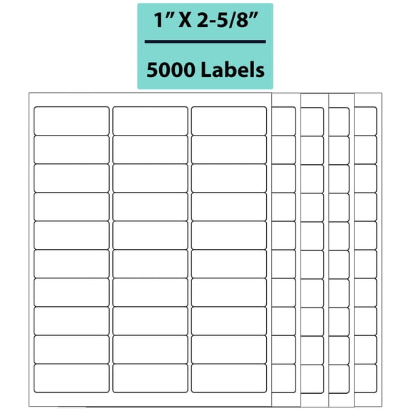 Labels 1" X 2-5/8" Shipping Address FBA Labels for Laser and Inkjet Printers 5,000 Labels