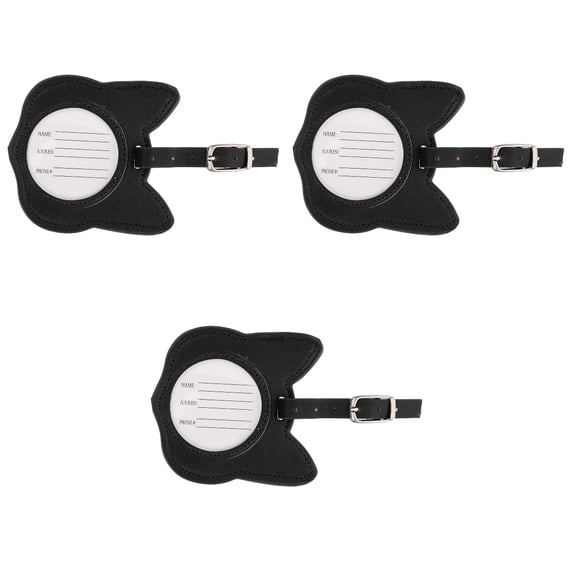 Labels 3 Pieces Cat Design Luggage Travel Supplies Tag Bags Pu