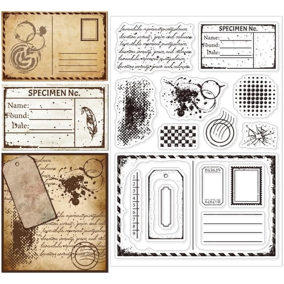 Labels Clear Stamps Labels Background Transparent Stamps Silicone Seals DIY