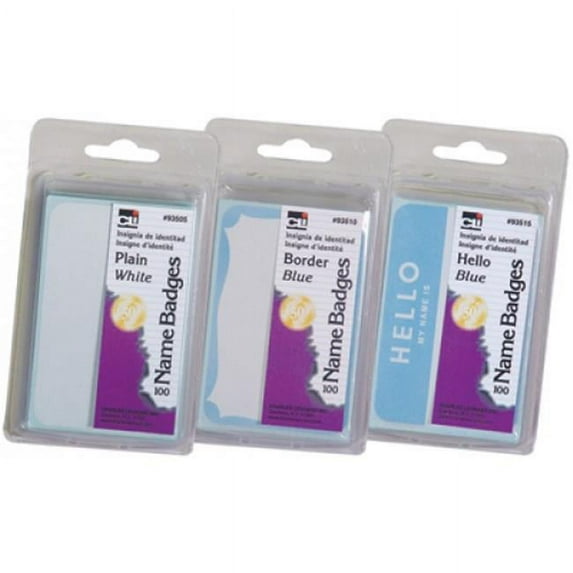 Self-Adhesive Name Badges, Plain, White