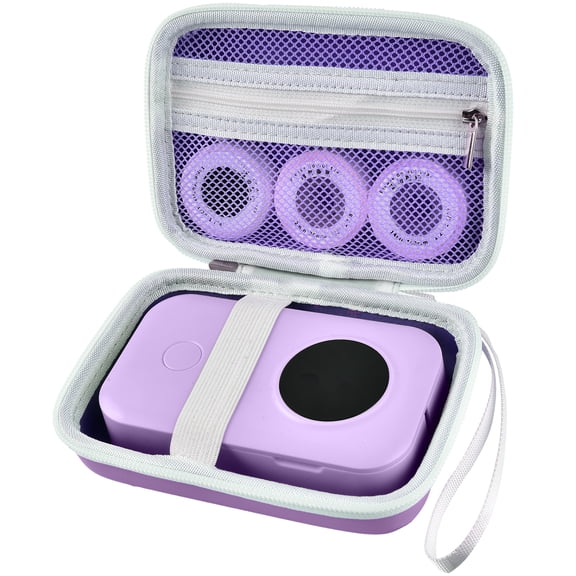 Labels Printer Case Compatible with COLORWING D30 Bluetooth Wireless Labeling Printer Storage Holder Also for Phomemo D30 D35-Purple