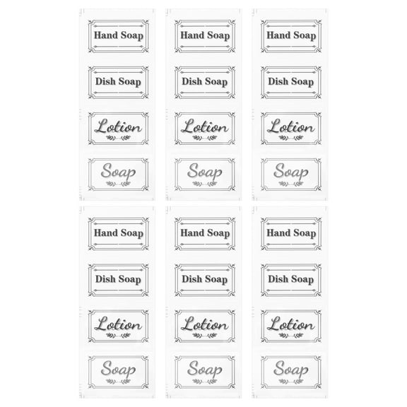 WRISTBIQUE Labels Hand Lotion Soap Labels Black for Kitchen Decoration Simple 6Pcs 8.25X2.16X0.00in