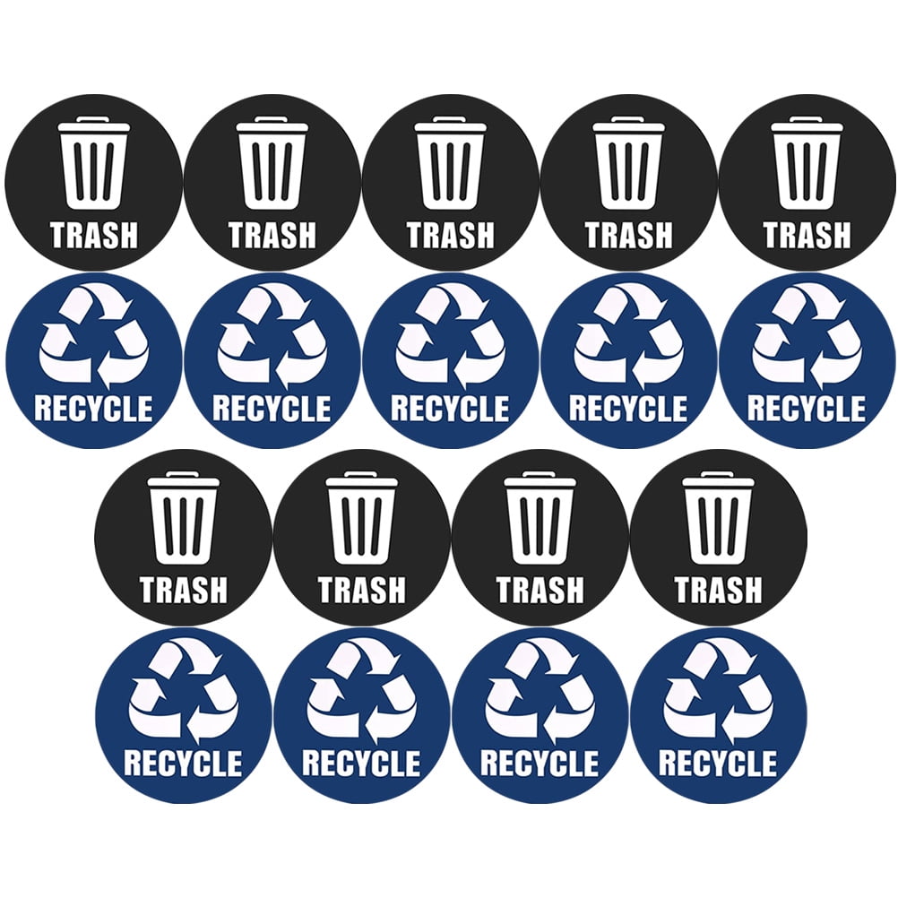 Labels Stickers Garbage Can Trash Recycle Recycling Self Adhesive Logo ...