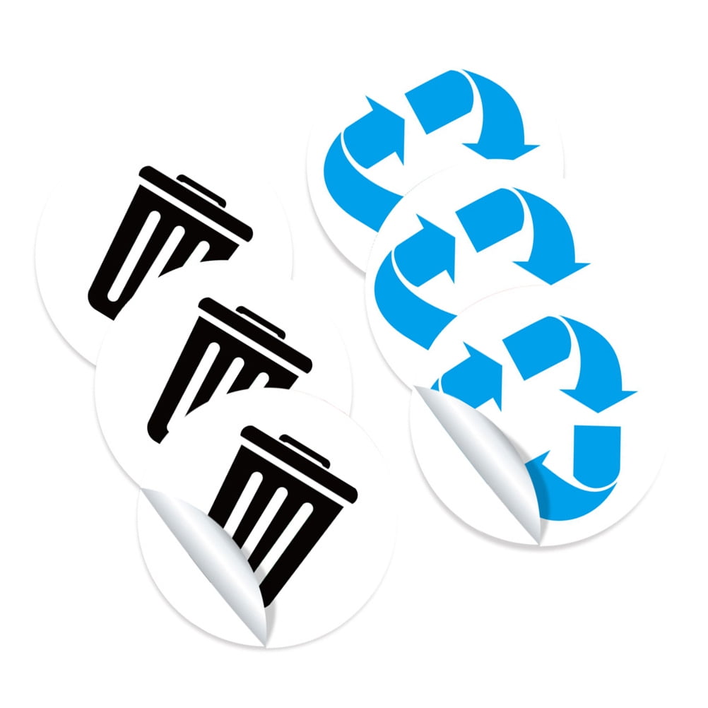 Labels Trash Can Garbage Sorting Sticker Recycle Waste Stickers
