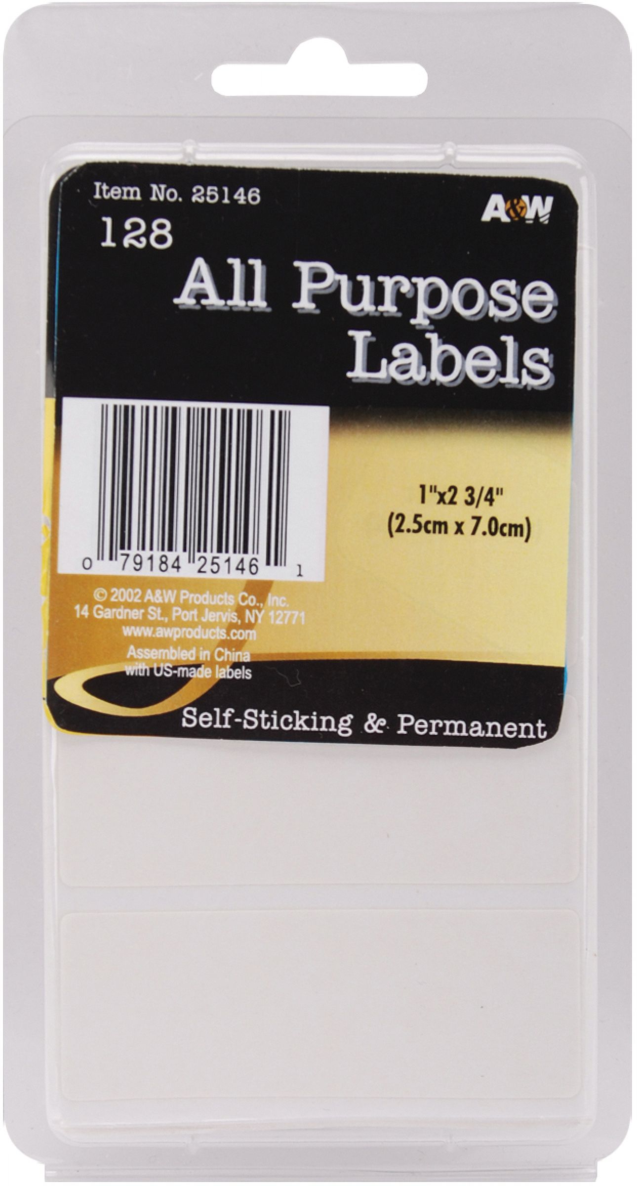 Labels-White All-Purpose 1"X2.75" 128/Pkg - image 1 of 2