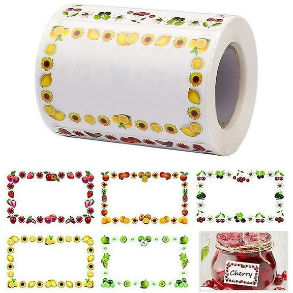 Labels for jars, self-adhesive jam labels personalized, 1 roll decorative removable stickers for jam jars for kitchen 250 pcs