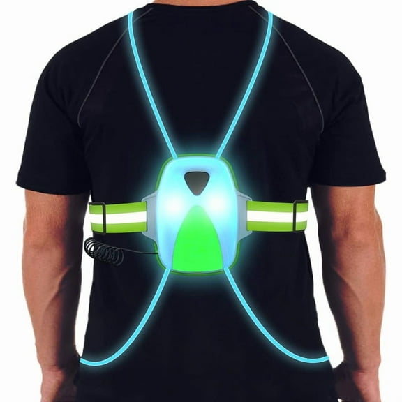 Labeol LED Reflective Running Vest with High Visibility Front Safety Light,6 Bright Colors Lights for Runners,USB Rechargeable Reflective Accessories for Men/Women Running,Walking,Cycling
