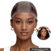 Labhairs Transparent Lace Frontal Closure No Glue Needed Reusable Lightweight Lace Wig Grip Bands, Brown, 1 Pack