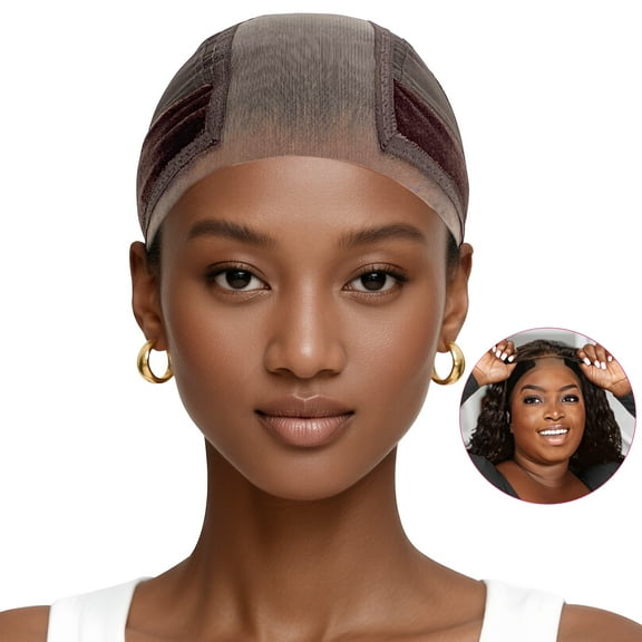 Labhairs Wig Grip Cap - Transparent Lace for Frontal Closure - No Glue Needed - Reusable & Lightweight - Breathable Fabric - Fits Scalp - Breathable - Human Hair Extension