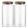 thumbnail image 1 of Labina Glass Storage Container Airtight Food Jars Kitchen Canister with Wood Lids, 40 Oz Wide Mouth Pantry Organization Glass Jar for Flour, Sugar, Cookie, Spagetti, Nuts and Candy (2 Pack), 1 of 7