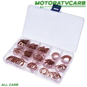 Lablt 280 Pack Kit 12 Sizes Assorted Solid Copper Crush Washers Seal Flat Ring