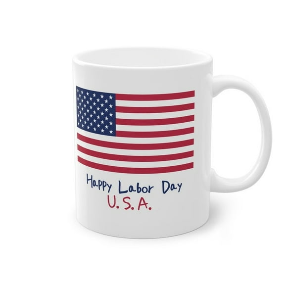 Labor Day Coffee Mug – Patriotic 11oz Gift Mug for Workers, Office, or Holiday Celebration