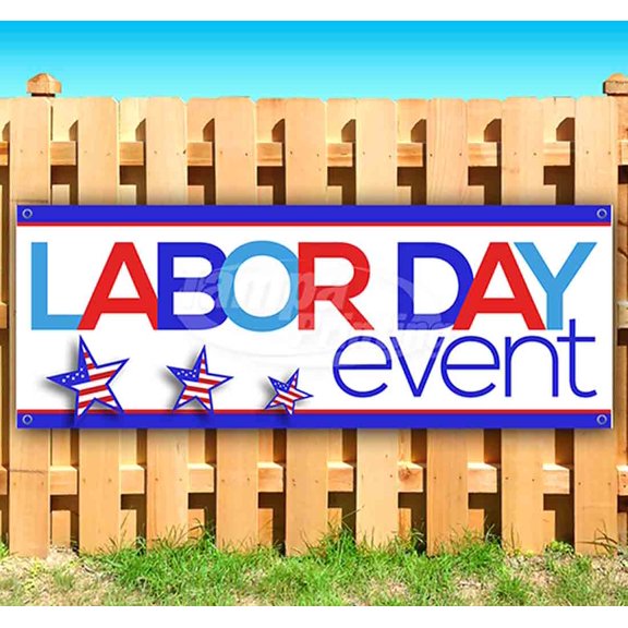 Labor Day Event 13 oz Vinyl Banner With Metal Grommets