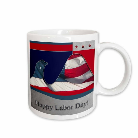 3drose, Labor Day, Flag Eagle, 11oz Mug