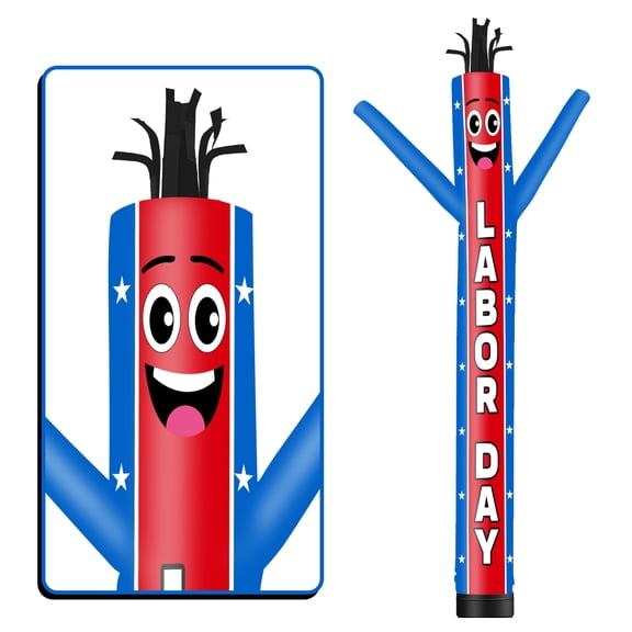 Labor Day Inflatable Tube Man  Wacky Wavy Dancing Guy for Outdoor Decoration Advertising Business Promotion (Blower Not Included)