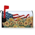 thumbnail image 1 of Labor Day Mailbox Cover Sunflower America USA Flag Floral Mailbox Wrap Magnetic Letterbox Covers Decorating Printing Durable Mailbox Covers Outdoor Decor Standard Size 21x18 Inch, 1 of 6
