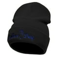 thumbnail image 1 of Labor Day Raised Fist Embroidered 12 Inch Long Knitted Beanie - Black OSFM, 1 of 5