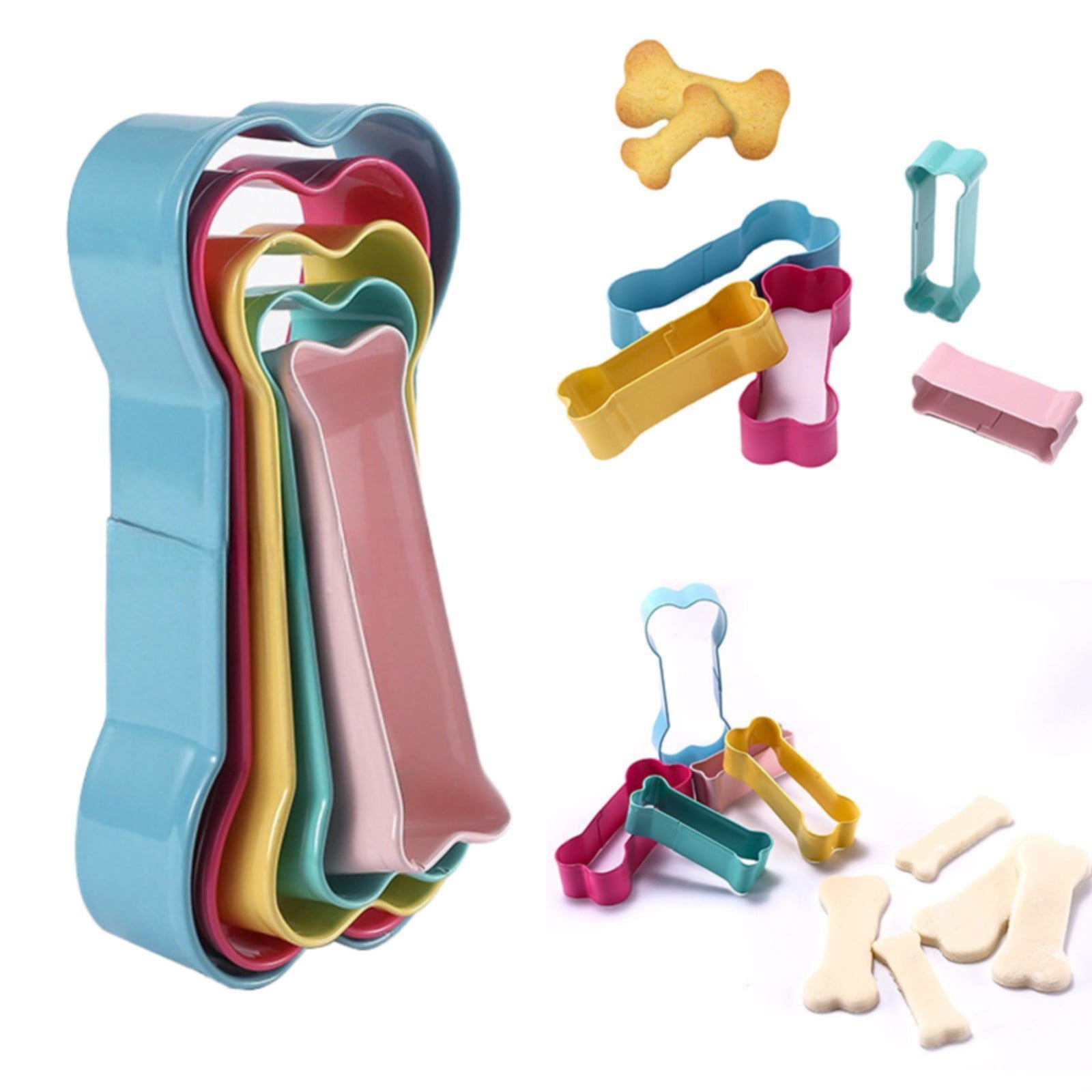 Labor Day Sale Biscuit Moulds,5pcs/set Dog Bone Shaped Cookie Cutter