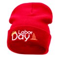 thumbnail image 1 of Labor Day Workers Embroidered 12 Inch Long Knitted Beanie - Red OSFM, 1 of 5