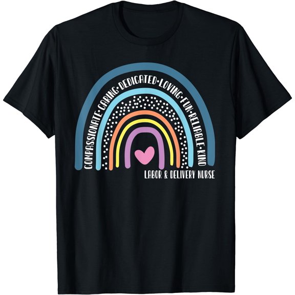 Labor & Delivery Nurse Cute Rainbow T-Shirt , Vintage T-Shirt