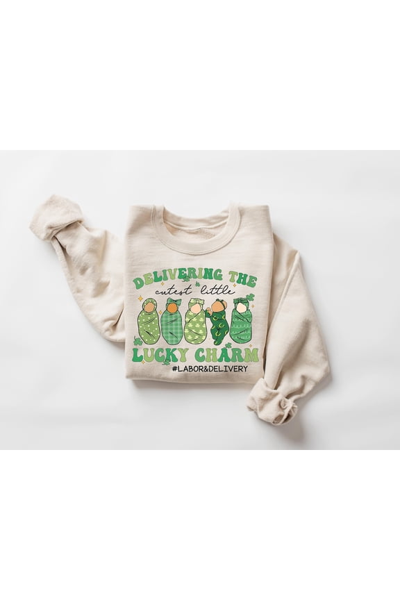 Labor And Delivery St Patricks Day Shirt, Lucky L&D Nurse Saint Patrick'S Tshirt, Cute L And D St Paddy'S Day, Delivering The Cutest Charms TSHIRT All Size S-5XL