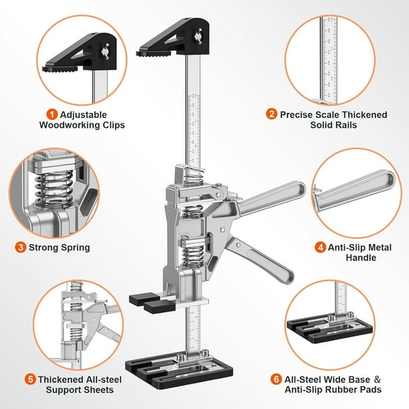 Labor Saving Arm Jack - 2 Pack 15.5 Inch Construction Jacks, Multi-Functional Furniture Lifter for Cabinets and Wall Tile